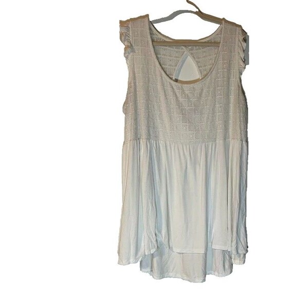 Torrid Dressy Cottagecore Casual Cream Sleeveless Lace on Chest Hi-Lo Tunic 4X - Picture 1 of 5